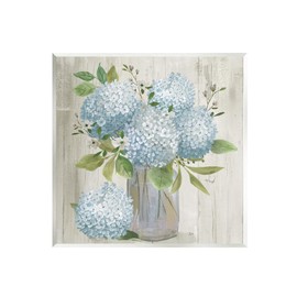 Stupell Industries Blue Hydrangeas Country Vase Wall Plaque Art by Nan