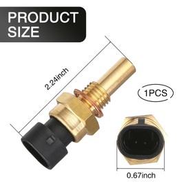 QODOLSI Pack-1 Car Water Temperature Sensor, Contact Sensitive Cooling Water Temperature Sensor Replacement 15404280 12191170 60811520 12608814, 2 Pin Standard Sensor, Compatible with Delphi (Gold)