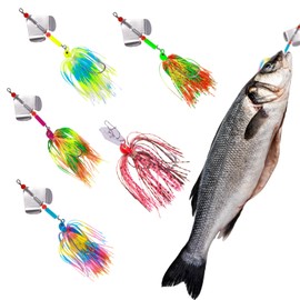 5 Stück Chatterbait Barsch,Chatterbait Hecht,Spinnerbait,Barschköder,Angelköder,Spinner Angeln