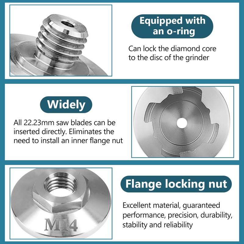 M14 Adapter for Xlock with M14 Locking Nut, Angle Grinder