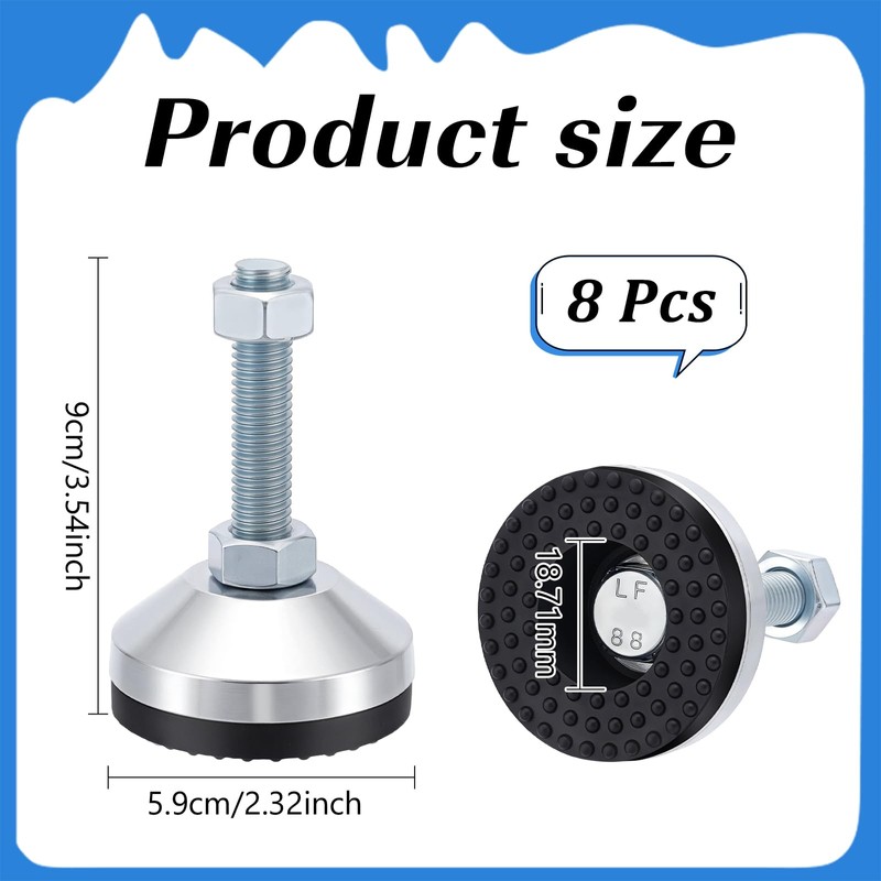 twinklemon 8PCS Heavy Duty Leveling Feet Carbon Steel Adjustable Leveling