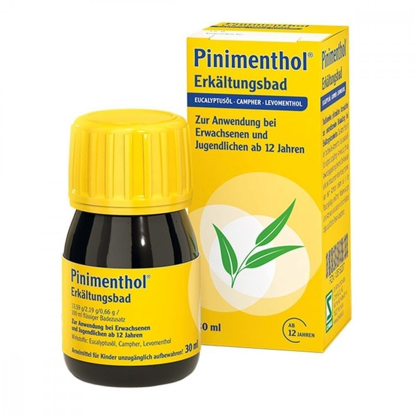 Pinimenthol Cold Bath | 30 ml | Bath Additive with Essential Oils | Eucalyptus Oil, Menthol & Camphor Have a Liberating Effect on Colds | Cold Bath for All from 12 Years