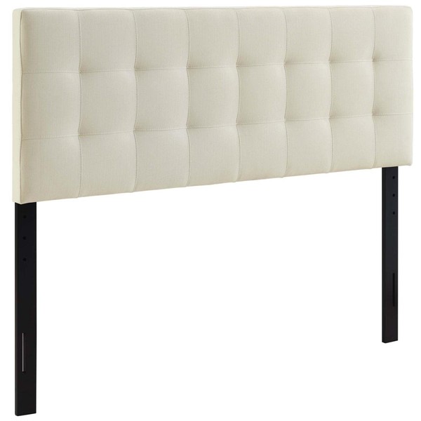 Modway Lily Tufted Linen Fabric Upholstered Queen Headboard in Ivory