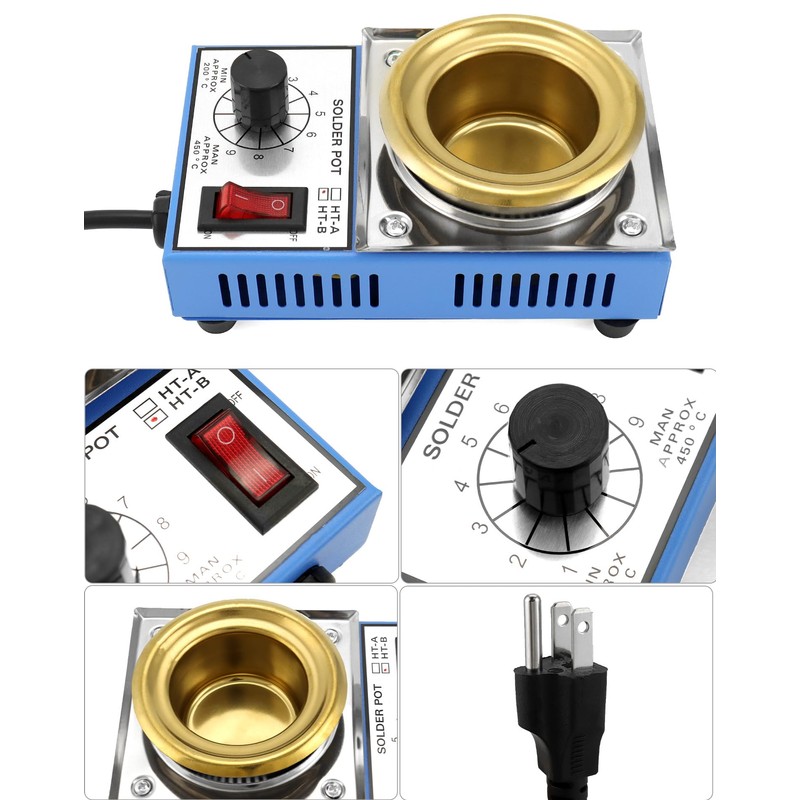QWORK Solder Pot, 2 Pcs 150W 110V, 50mm Soldering Bath