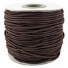 CleverDelights 2mm Brown Fabric Elastic Cord - 10 Yards -