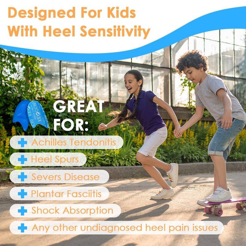 BIGGCOOL Heel Cups for Kids, Lightweight Heel Inserts for Shock