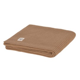 LÄSSIG Baby Knitted Blanket Baby Blanket Knitted 100% Organic Cotton GOTS/Knitted Blanket Nubs Light Brown