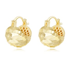 Lumwzt 14K Gold Hoop Earrings for Women Design Statement Hypoallergenic Earrings Huggie Hoop Earrings Chunky Jewelry Gifts for Women Mom Her