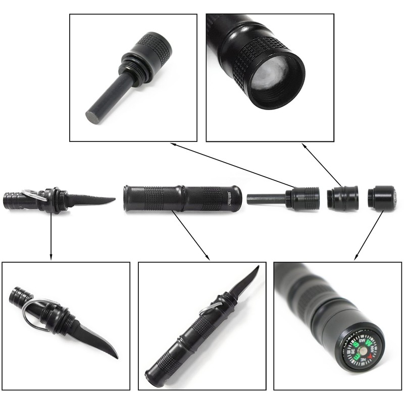com-four® Tactical PEN - Outdoor Survival Tool with Multifunction -
