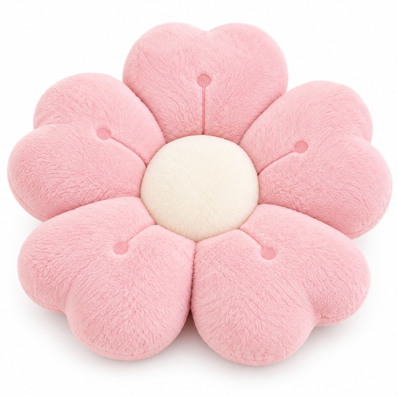 Flower-Shaped Plush Throw Pillow for Sofa and Bed – Soft