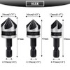 Teocpai 3Pcs Countersink Drill Bits 5 Flute 90 Degree Chamfering