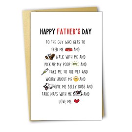 OJsensai Dog Dad Fathers Day Card, Dog Dad Gifts from Dog, Gifts for Dog Dad, Best Dog Dad, the Boy who love the Dog, Interesting Fathers Day Card