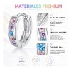 Aretes Plata Pura Con Moissanita Diseño Minimalista 13mm
