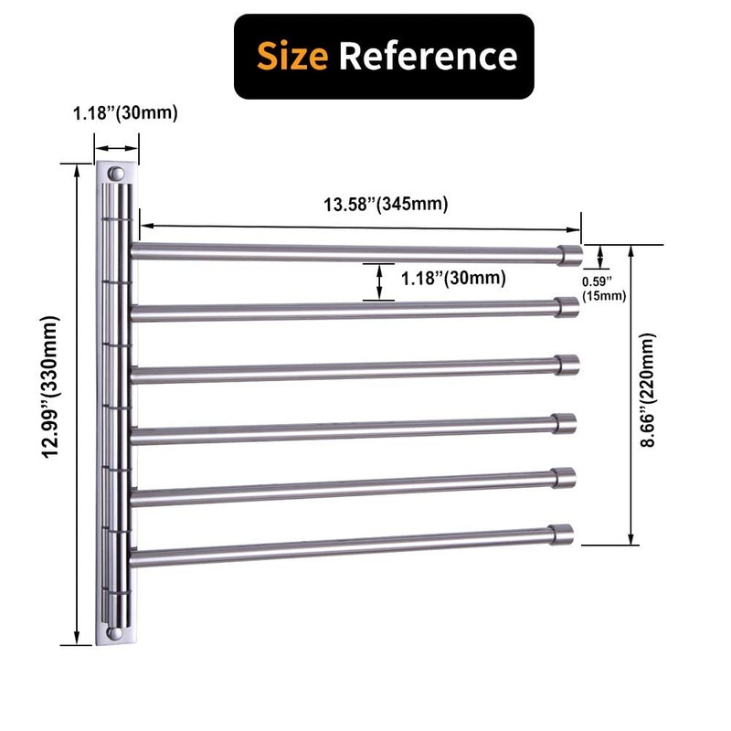 kimzcn Towel Holder Swing Out Towel Bar Stainless Steel Bathroom