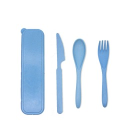 EcoGreen® - Set de Cubiertos Fabricados de Paja de Trigo, Incluye: Cuchara, Tenedor y Cuchillo, Cubiertos de Viaje u Oficina, 100% Biodegradables y Ec