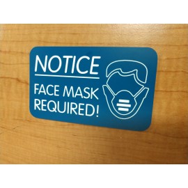 Engraved 3x5 MASK REQUIRED Small Business Notice Sign Warning Plaque Face Shield