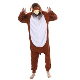 Lifeye Adult Donkey Pajamas Animal Cosplay Costume (Large, Brown Yellow)