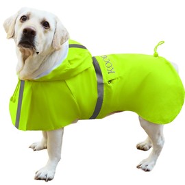 KOOGAL Pet Large Dog Raincoat Apparel Poncho Waterproof for Medium Large Sized for Dog Raincoat Clothes Jacket (Fluor Yellow,5XL)