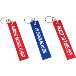 Flying Dog REMOVE BEFORE FLIGHT (Embroidery Type/Red) Keychain Key Chain Tag Keychain, red