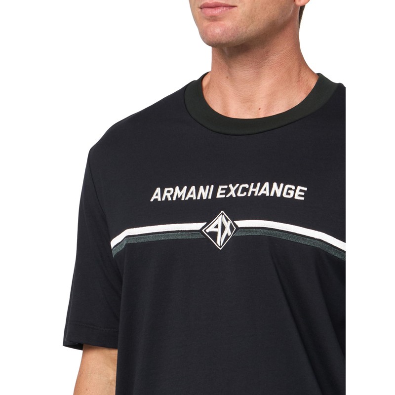 Armani Exchange Men's Armani Line Logo Tee, Deep Navy, Large