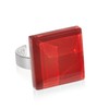 ALEXASCHA® Square Statement Glass Ring • Adjustable Stainless Steel Ring
