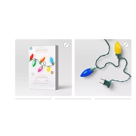 Wondershop 25ct LED C9 Classic Glow Indoor Outdoor Christmas String Lights with Green Wire