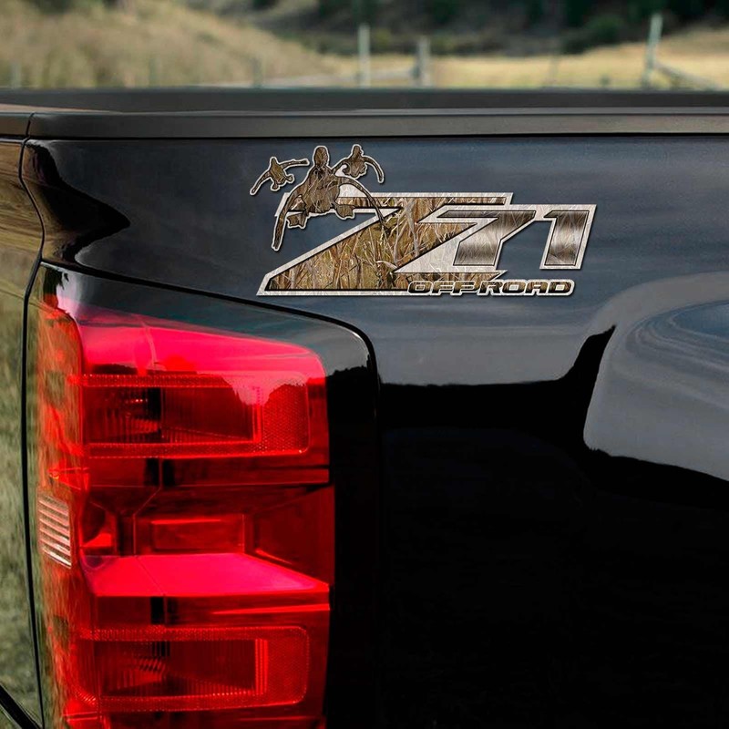 Aftershockit Duck Hunting Shadow Grass 4x4 Decal Set for Z71