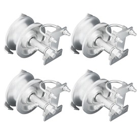Sliding Gate Rollers Hardware Kit, Galvanized Steel Rolling Gate Wheels with Single U-Bolt, Fits 2" (1-7/8") Gate Frames and 1-7/8" or 1-5/8" Track Pipes for Chain Link Gates