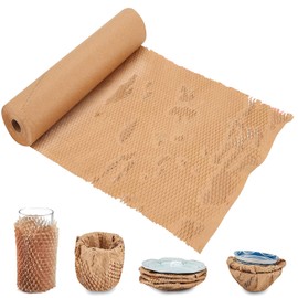 Honeycomb Packing Paper, 15" x 300' Packing Paper Substitute Alternative for Bubble Cushioning Wrap for Moving Shipping Packaging, Recyclable Moving Supplies Bubble Packing Wrap Protective Roll