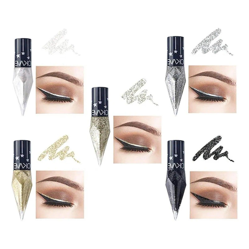 Delineador Líquido Brillante Purpurina 5pcs