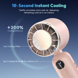 Hotsales Portable Handheld Fan, 3 Speed USB Rechargeable 5000mAh Battery Operated, LED Display, Cooling Personal Fan for Women, Men, Travel, Camping, Outdoor