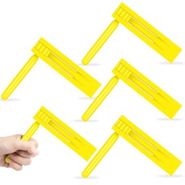 Demonwer 4 Pcs Mexicanas Noise Ratchet Yellow Spinning Rattle Ratchet Noise maker Traditional Wooden Matraca for Graduation Birthday Parties Football Games Sporting Events