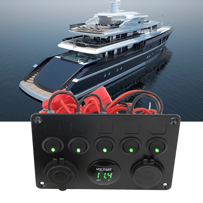 Panel de Interruptores de 5 Bandas para Barco Marino, Caravana,