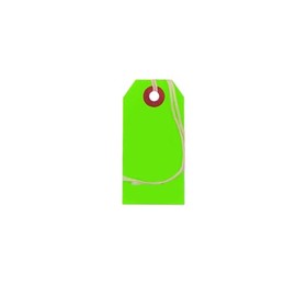 K-Kraft Gift Tags with String Options (#1 = 2.75 x 1.3 inches, PRE-STRUNG NEON GREEN)