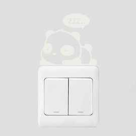 JunyueLiang Luminous Sticker for Switches, Cute Panda Animals, Interior Stickers, Removable Power Switch Decoration, Wall Decoration, Stylish (Panda-C)