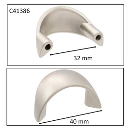 AERZETIX - C41386 set of 10 furniture handles axle spacing 32 mm - cabinet wall cabinet drawer decoration kitchen living room assembly - made of metal - satinised