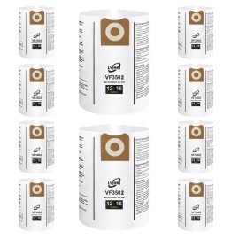 10 Pack VF3502 Repalcement Shop Vac Filter Bags Compatible with Ridgid 12-16 Gallon Wet/Dry VacsColor: White