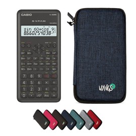 Casio fx-82MS 2nd Edition with WYNGS Protective Case Blue - Scientific Calculator - Basic Package