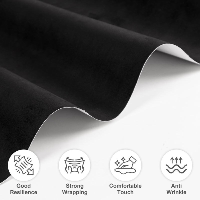 Lypumso Black Suede Wrap - 17in x 70in Self Adhesive