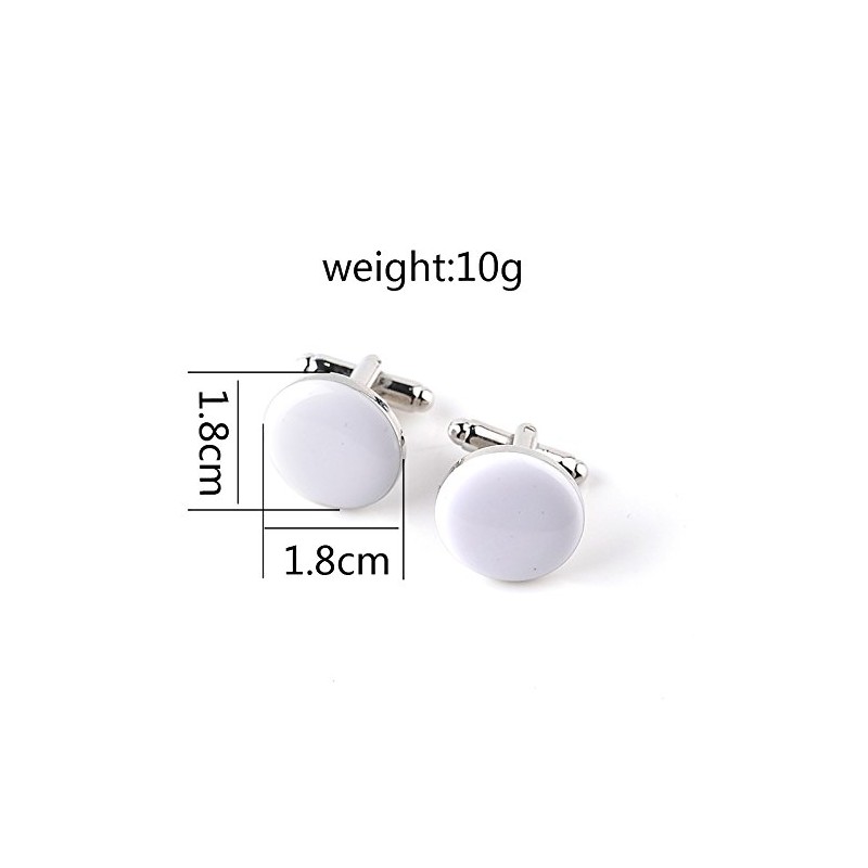 Cufflinks for Men Shirt Business Wedding Birthday Gift White, Stainless