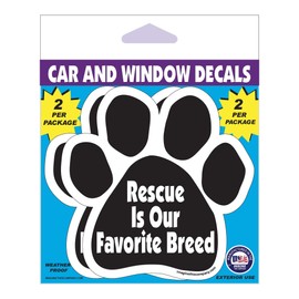 Imagine This D1667 Car and Rescue Decal (Rescue Is Our Favorite Breed), 2 Pack