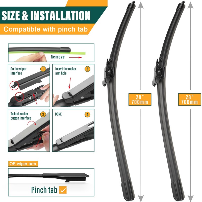 KVQ Windshield Wiper Blades Replacement for Ford Escape 2013 2014