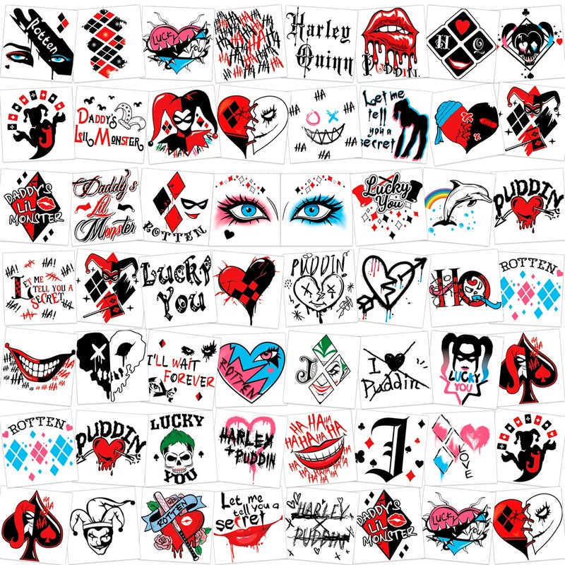 DPKOW Temporary Tattoos Quinn Fake Tattoos for Body Art, Make-up