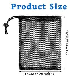 Oruola 6pcs Mesh Bag,Small Drawstring Bag,Mesh Storage Bags with Cord Lock Closure,Small Net Bags,Laundry Mesh Bags,Nylon Mesh Bag with Drawstring for Little Toys and Candy,20 X 15 Cm(3 Black 3 White)