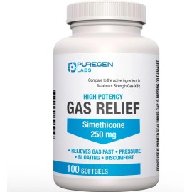 Puregen Simethicone Maximum Strength 250 mg 100 Softgels