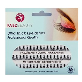 Ultra Thick Knotted Individual Cluster Eyelashes False Lashes Fabz Beauty (Medium 10 mm)