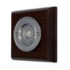 Modern Living Square Wireless Doorbell in Mahogany and Brushed Nickel