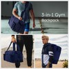 Kookoomia Gym Bag with Shoes Compartment and Wet Pocket Convertible