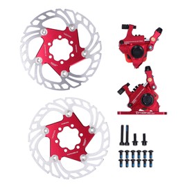 ZTTO Road Bike Line Pulling Hydraulic Disc Brake Calipers Bicycle Oil Disc Brake RotorRed