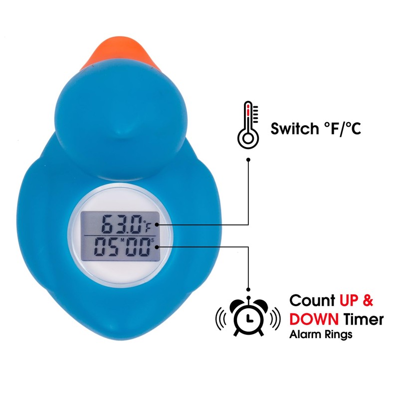 Ice Bath Thermometer & Timer, 100% Waterproof, Floating Water Thermometer